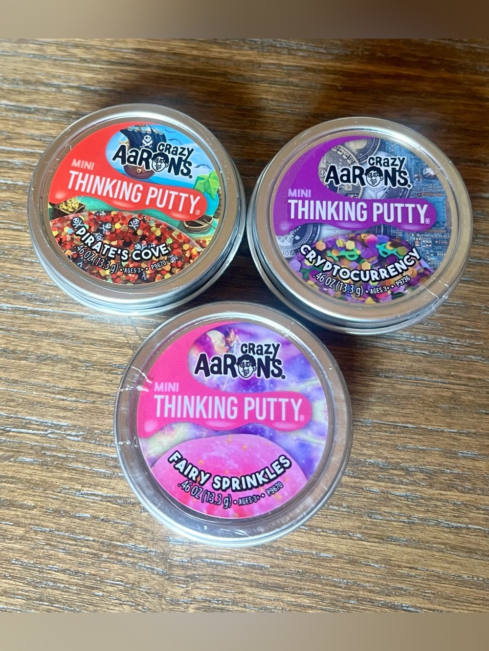 Crazy Aaron's Mini Thinking Putty Trio - Purple, Pink, Red NWT Sealed